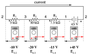 Pengukuran voltage drop pada beban seri