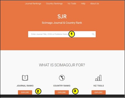 Tampilan utama laman Scimagojr