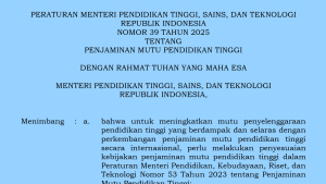 Dari Permen 53/2023 ke Permen 39/2025: Pergeseran Paradigma Penjaminan Mutu Pendidikan Tinggi